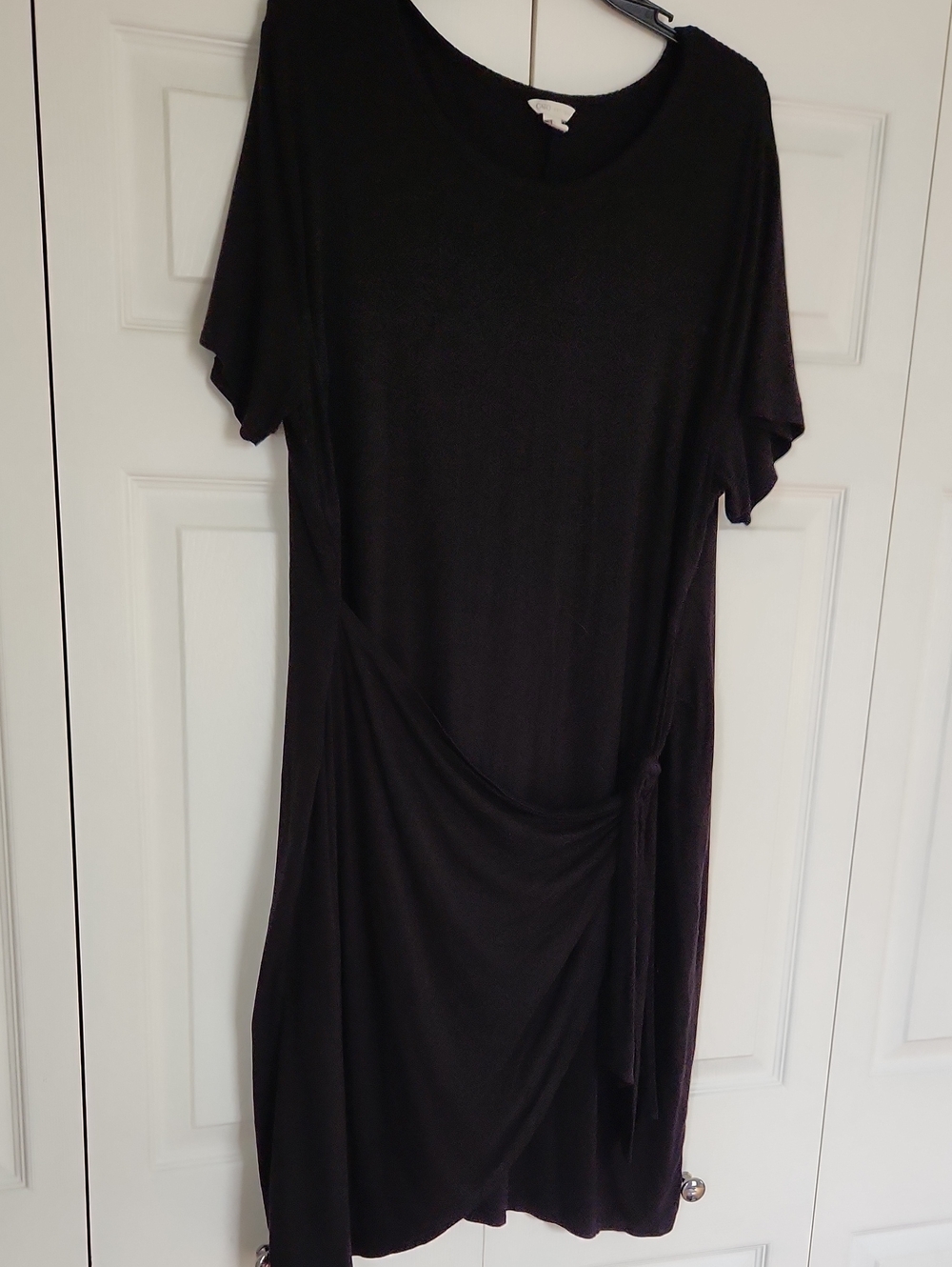Cato Black Midi Wrap-Style Dress